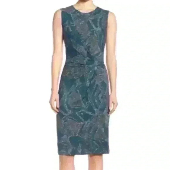 Nic+Zoe Broken Pottery Rauche Dress Blue Multi - Picture 1 of 2